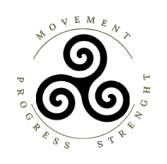 movement, progress, strength, triskelion symbol of a triple spiral rotating from center